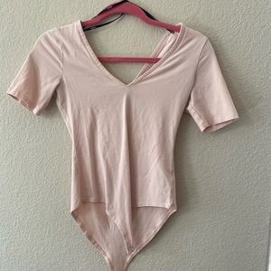 Light Pink V neck body suit